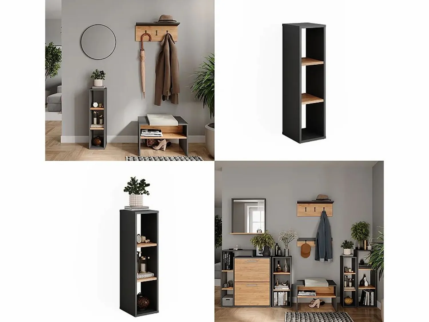 Discount Vicco Estantería de pie antracita/roble dorado 21.6x24x80.1 orlando Gris antracita