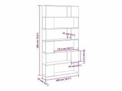 vidaxl Estantería divisor de espacios 100x24x188 cm
