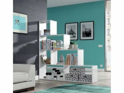 Loungitude Estantería escalonada 6 compartimentos - A145 cm - Klum Blanco