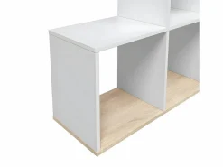 Outlet Loungitude Estantería escalonada 6 compartimentos y 3 estantes - Al. 110 cm Blanco