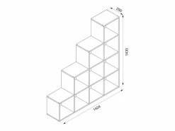 Vicco Estantería escalonada 142.5x29x140