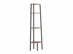 Hot Estantería esquina 4 baldas marrón oscuro negro 45,5x31,5x150cm ES576744 Marru00f3n