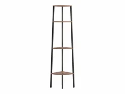 Hot Estantería esquina 4 baldas marrón oscuro negro 45,5x31,5x150cm ES576744 Marru00f3n