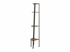 Hot Estantería esquina 4 baldas marrón oscuro negro 45,5x31,5x150cm ES576744 Marru00f3n
