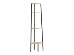 Outlet Clicnbuy Estantería esquina 4 niveles marrón claro negro 45,5x31,5x150cm Marru00f3n