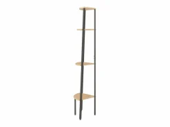 Outlet Clicnbuy Estantería esquina 4 niveles marrón claro negro 45,5x31,5x150cm Marru00f3n