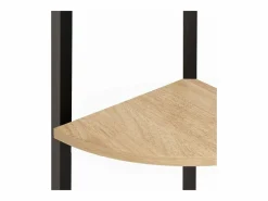 Outlet Clicnbuy Estantería esquina 4 niveles marrón claro negro 45,5x31,5x150cm Marru00f3n