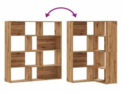 vidaxl Estantería esquina 4 niveles madera roble artisan 85x85x140 cm
