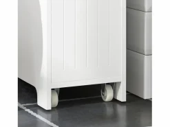 Clearance Sobuy Estantería Estrecha para Nichos para Baño Armario Móvil Multifuncional de Almacenaje Mueble Auxiliar con 2 Cajones y 4 Ruedas 60 x 20 x 75 BZR111-W ES Blanco