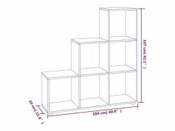 Clicnbuy Estantería forma de escalera madera contrachapada roble marrón