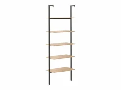 vidaxl Estantería inclinada 5 baldas marrón claro negro 64x35x185 cm