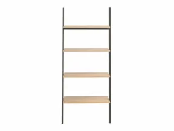New Estantería inclinada 4 baldas marrón claro negro 64x34x150,5 cm ES601523 Marru00f3n