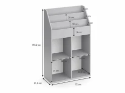 Clearance Estantería infantil 72x31.2x114.2 luigi Mueble De Bebé