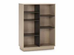 New Estantería Librería Vigo 110x80 cm, estantería de Oficina, Color Roble y Gris Librería