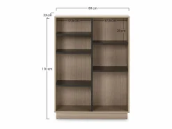 New Estantería Librería Vigo 110x80 cm, estantería de Oficina, Color Roble y Gris Librería