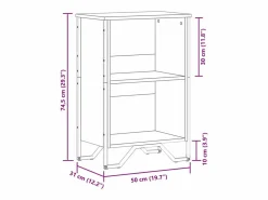 vidaxl Estantería madera de ingeniería roble Sonoma 50x31x74,5 cm Marru00f3n