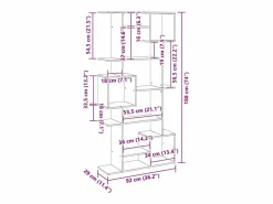 vidaxl Estantería madera de ingeniería roble artisian 92x29x188 cm