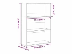 Clicnbuy Estantería madera de ingeniería roble ahumado 80x30x114 cm