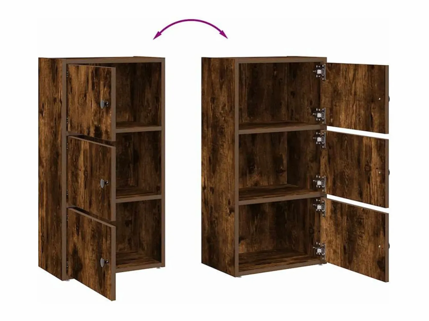 Clearance Estantería madera de ingeniería roble ahumado 40x24x77 cm Librería