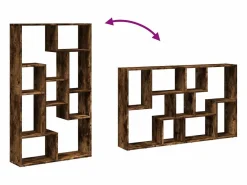 Clicnbuy Estantería madera de ingeniería roble ahumado 72x20x120 cm
