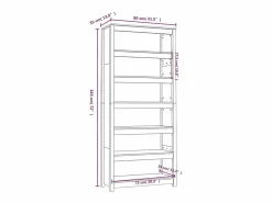 vidaxl Estantería madera maciza de pino blanca 80x35x183 cm