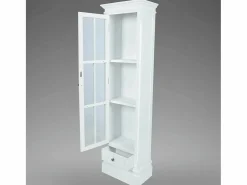 Sale Estantería moderna con 3 estantes de madera blanca Vitrina