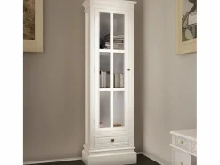 Sale Estantería moderna con 3 estantes de madera blanca Vitrina