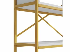 ModernLuxe Estantería moderna 160x29,5x180 cm - Estantes a varios niveles - Estructura de tubos de acero y MDF - Forma rectangular - y blanco