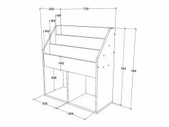 Discount Estantería para revistas Lugo, , 72 x 31 x 79 cm Consola Escritorio