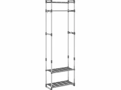 Estantería para ropa 3 alturas aluminio 59x29x192 cm ES929617 Mueble Perchero
