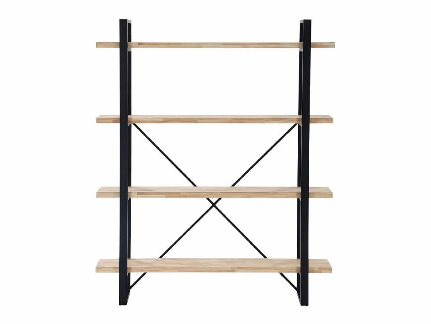 Hot Basic Estantería Plank 4 estantes metal roble nordish/negro 180x150x30 cm Adec Negro / Color natural claro