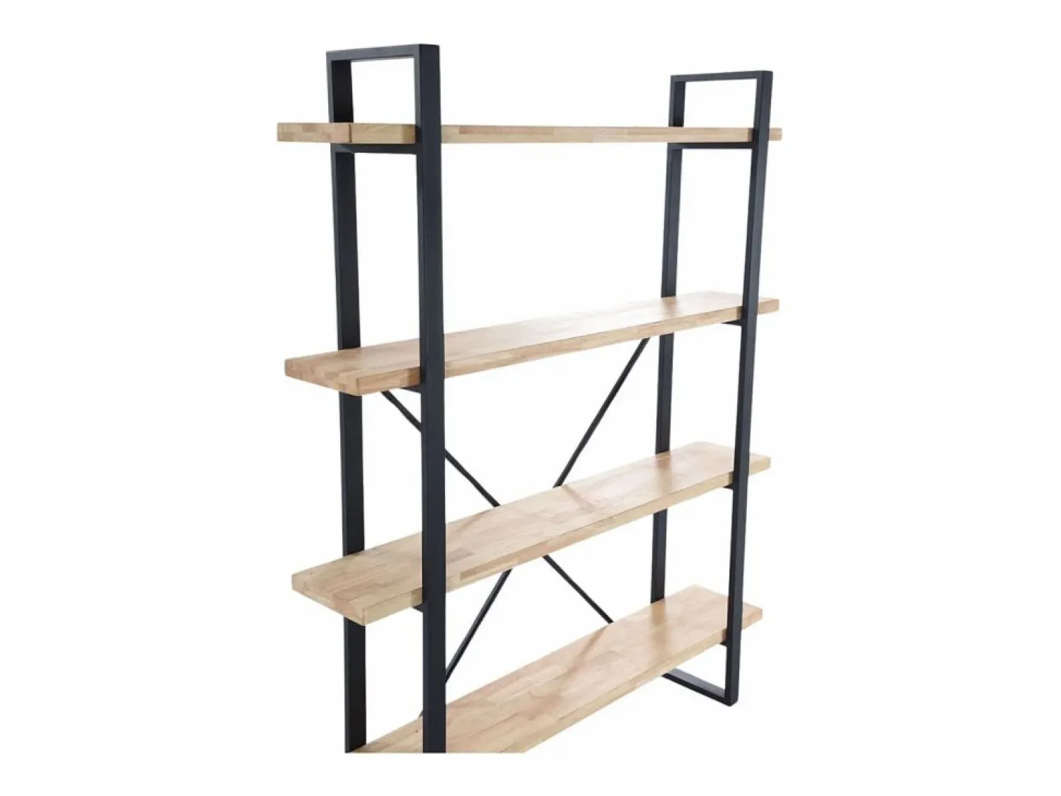 Hot Basic Estantería Plank 4 estantes metal roble nordish/negro 180x150x30 cm Adec Negro / Color natural claro
