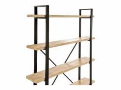 Hot Basic Estantería Plank 4 estantes metal roble nordish/negro 180x150x30 cm Adec Negro / Color natural claro
