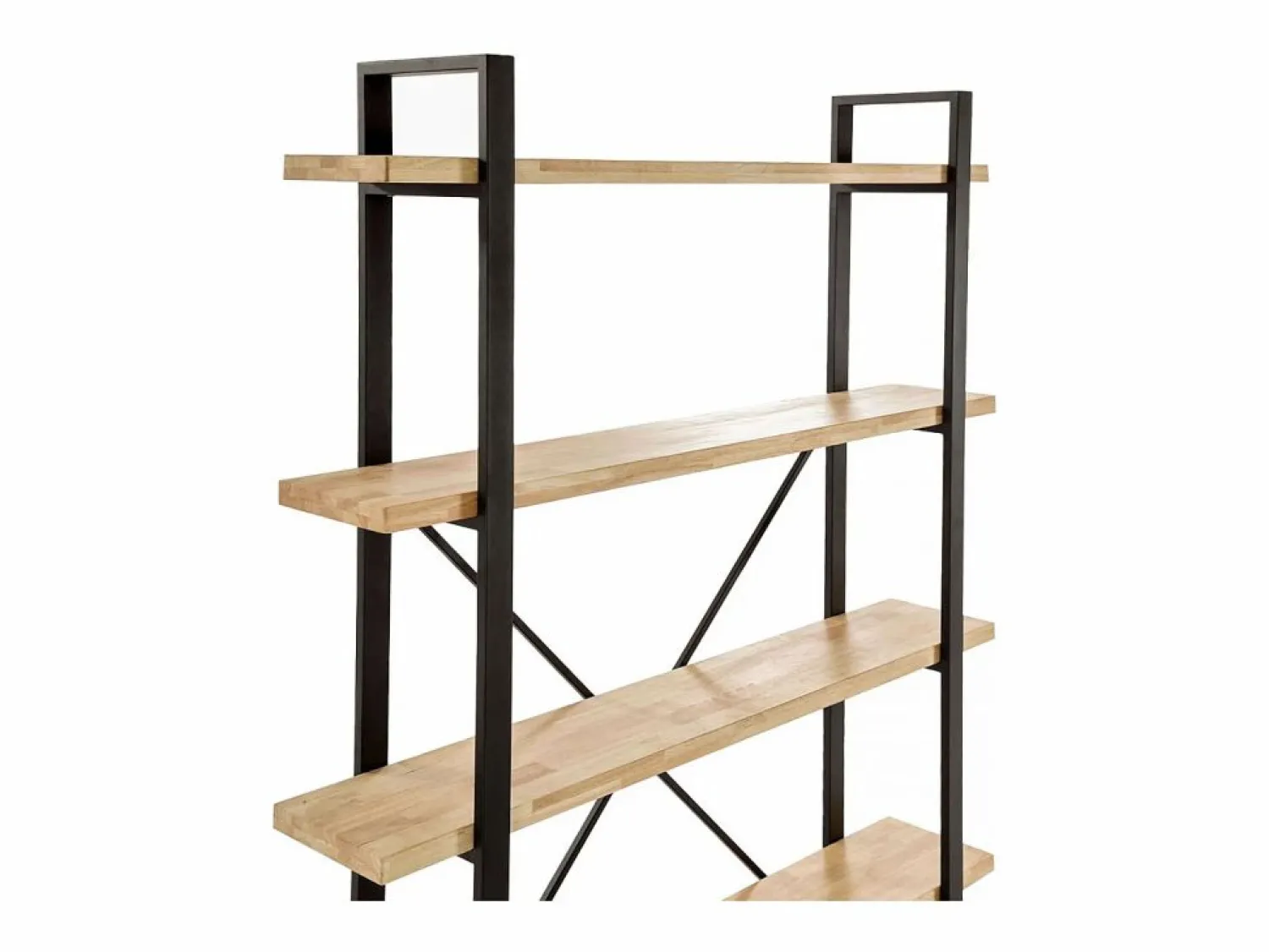 Hot Basic Estantería Plank 4 estantes metal roble nordish/negro 180x150x30 cm Adec Negro / Color natural claro