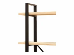 Hot Basic Estantería Plank 4 estantes metal roble nordish/negro 180x150x30 cm Adec Negro / Color natural claro