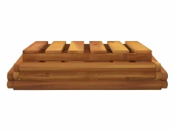 Clicnbuy Estantería plegable 3 alturas madera acacia marrón 43x31x63 cm