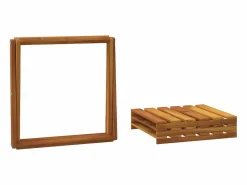 Clicnbuy Estantería plegable 3 alturas madera acacia marrón 43x31x63 cm