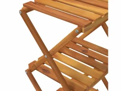Clicnbuy Estantería plegable 3 alturas madera acacia marrón 43x31x63 cm