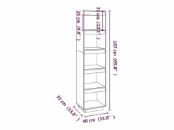 Outlet vidaxl Estantería/divisor de espacios madera pino 40x35x167 cm Gris