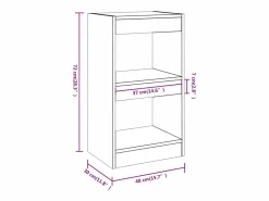 Clicnbuy Estantería/divisor de espacios roble marrón 40x30x72 cm
