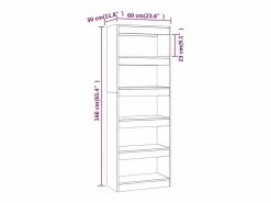 vidaxl Estantería/divisor madera de ingeniería 60x30x166 cm