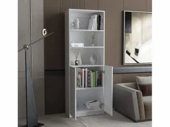 Estanteria Recta Home en Melamina con 2 puertas y 3 estantes , 180.59 cm X 62.78 cm X 29.89 cm , Armario Oficina