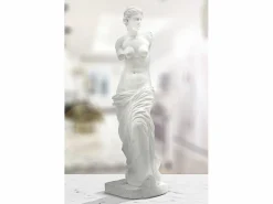 Estatua clásica decorativa de mesa en polirresina blanca h49cm estilo griego Blanco