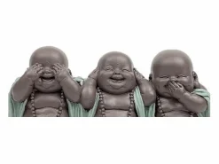 New Estatua de 3 budas risueños en poliresina Estatua