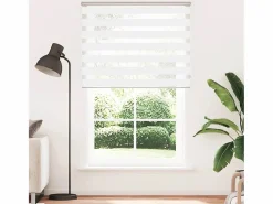 Outlet Clicnbuy Estor cebra 145x200 cm tejido ancho 140,9 cm poliéster Blanco