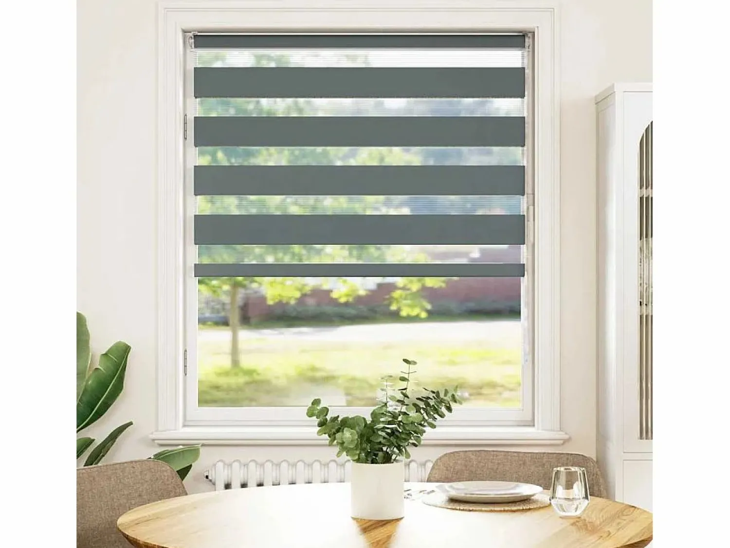 Clicnbuy Estor cebra oscuro 95x150cm tejido ancho 90,9 cm poliéster