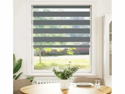 New Clicnbuy Estor cebra oscuro 100x150cm tejido ancho 95,9cm poliéster Gris