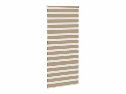 Clicnbuy Estor cebra marrón arena tejido ancho 110,9 cm poliéster