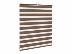 Clicnbuy Estor cebra marrón 135x100 cm tejido ancho 130,9 cm poliéster Marru00f3n
