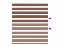 Clicnbuy Estor cebra marrón 135x100 cm tejido ancho 130,9 cm poliéster Marru00f3n